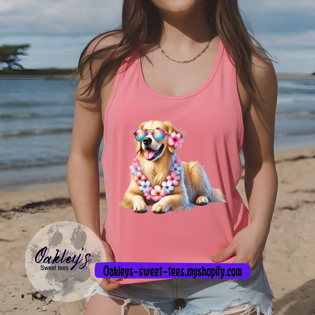 Aloha Golden Retriever tank