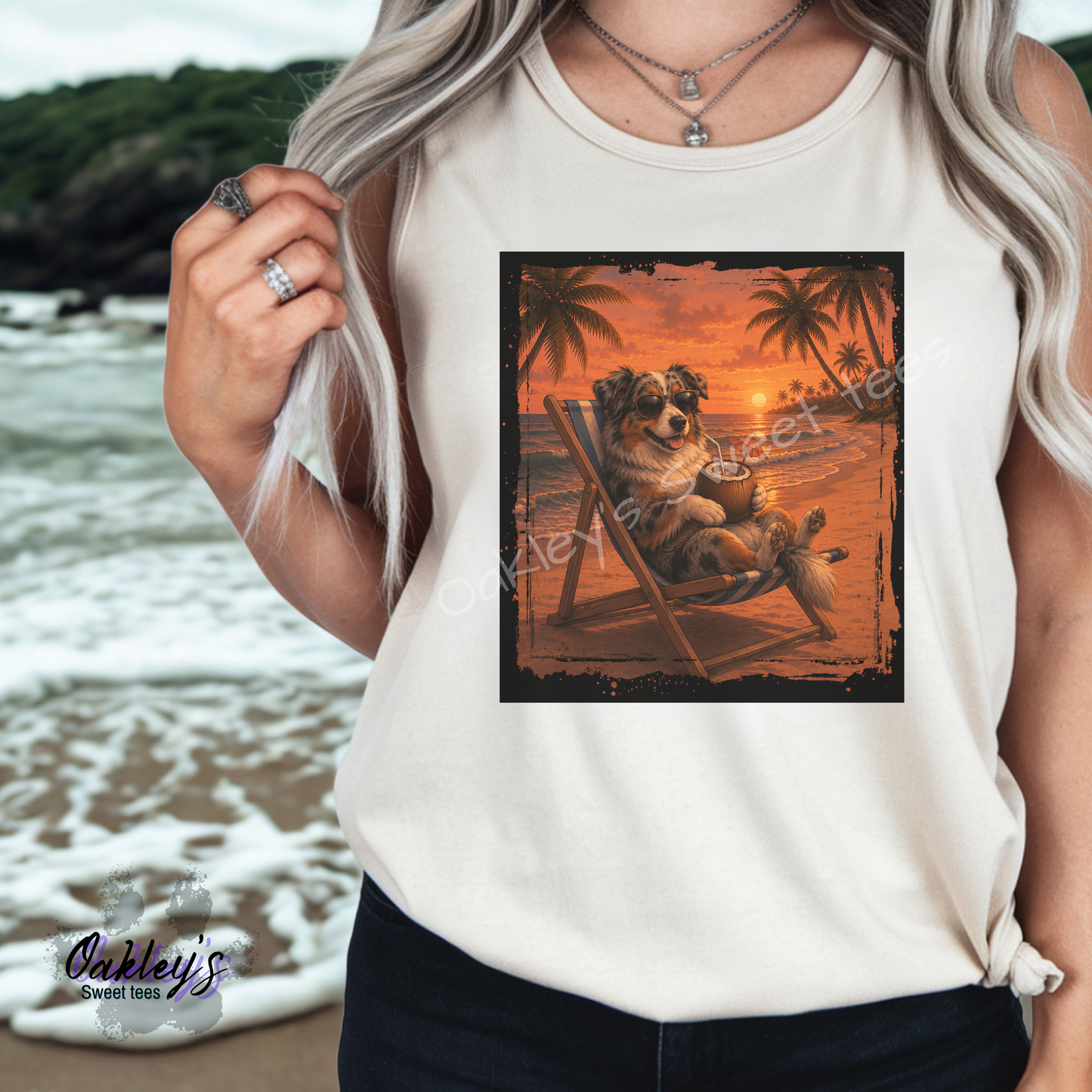 Samoyed - Sunset doggos  | Tank top