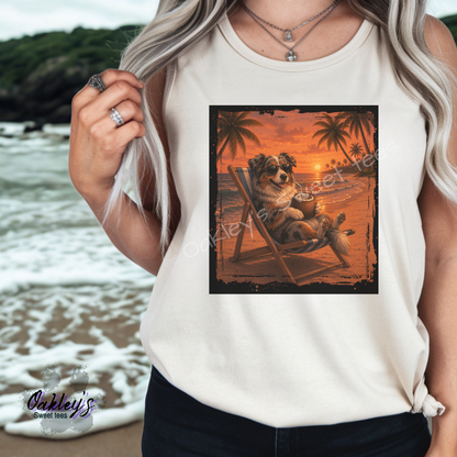 Samoyed - Sunset doggos  | Tank top
