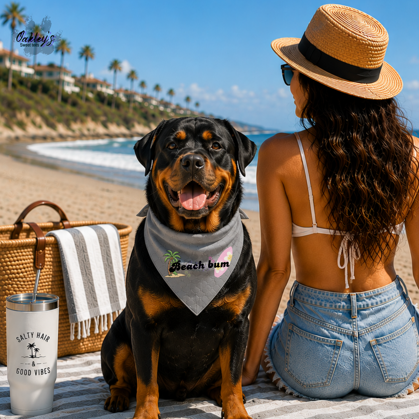 Beach bum bandana (surfboard) | Summer pup collection
