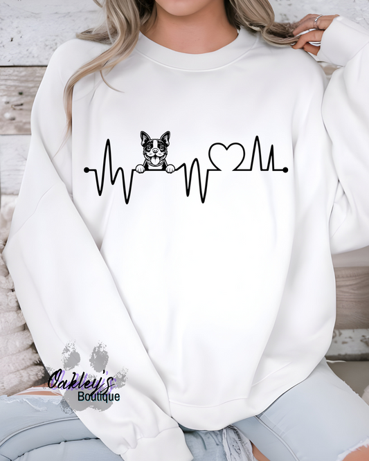 Boston heartbeat crew neck