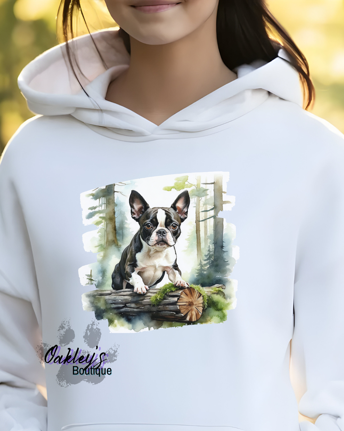 Boston in the forest Hoodie