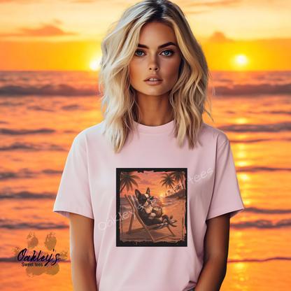 Boston Terrier - Sunset doggos  | Tee