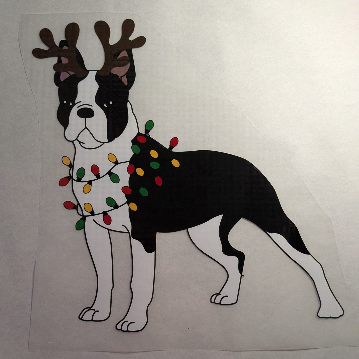 Festive Boston with antlers - ready made print - Tshirt