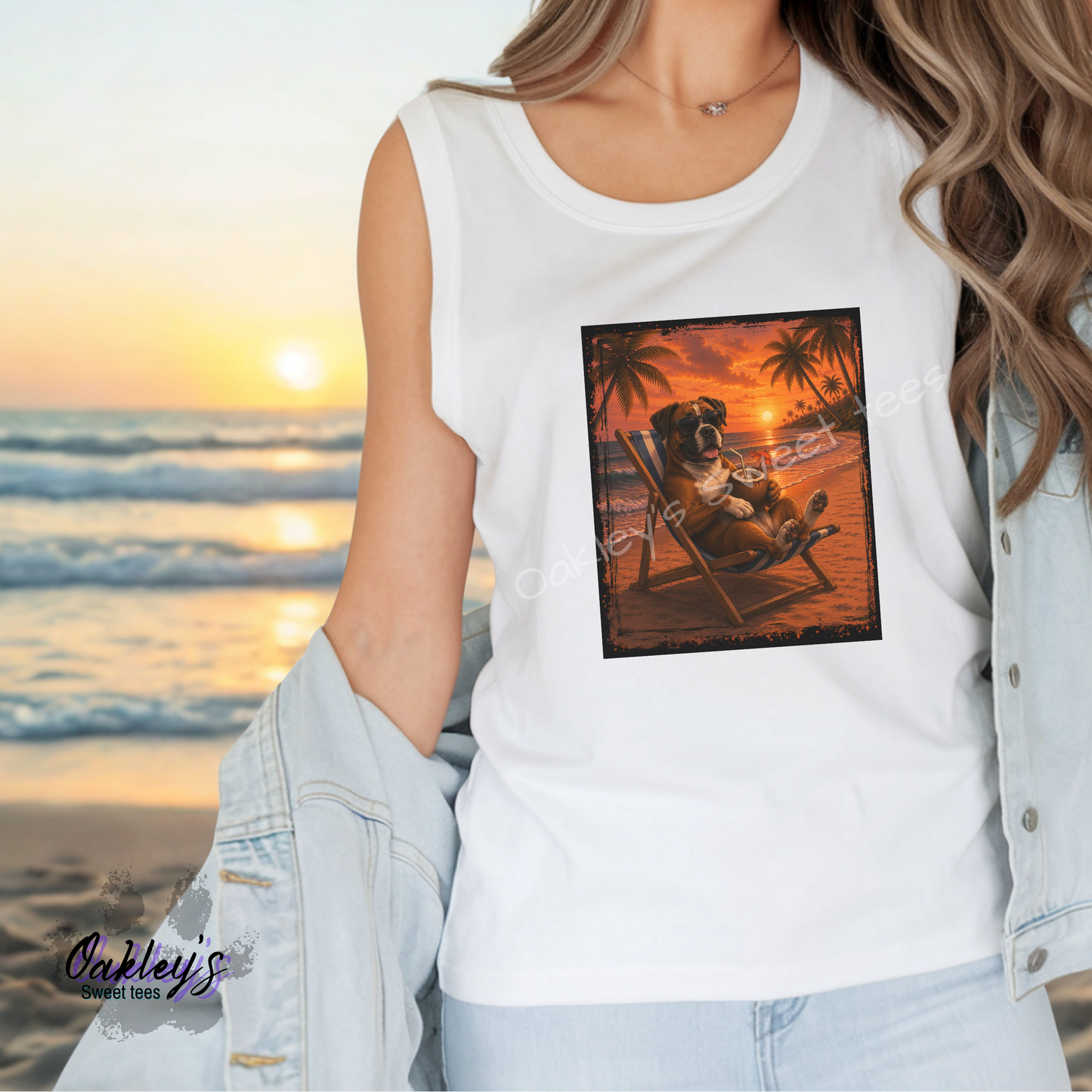 Boxer - Sunset doggos  | Tank top