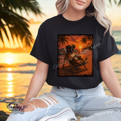 Boxer - Sunset doggos  | Tee