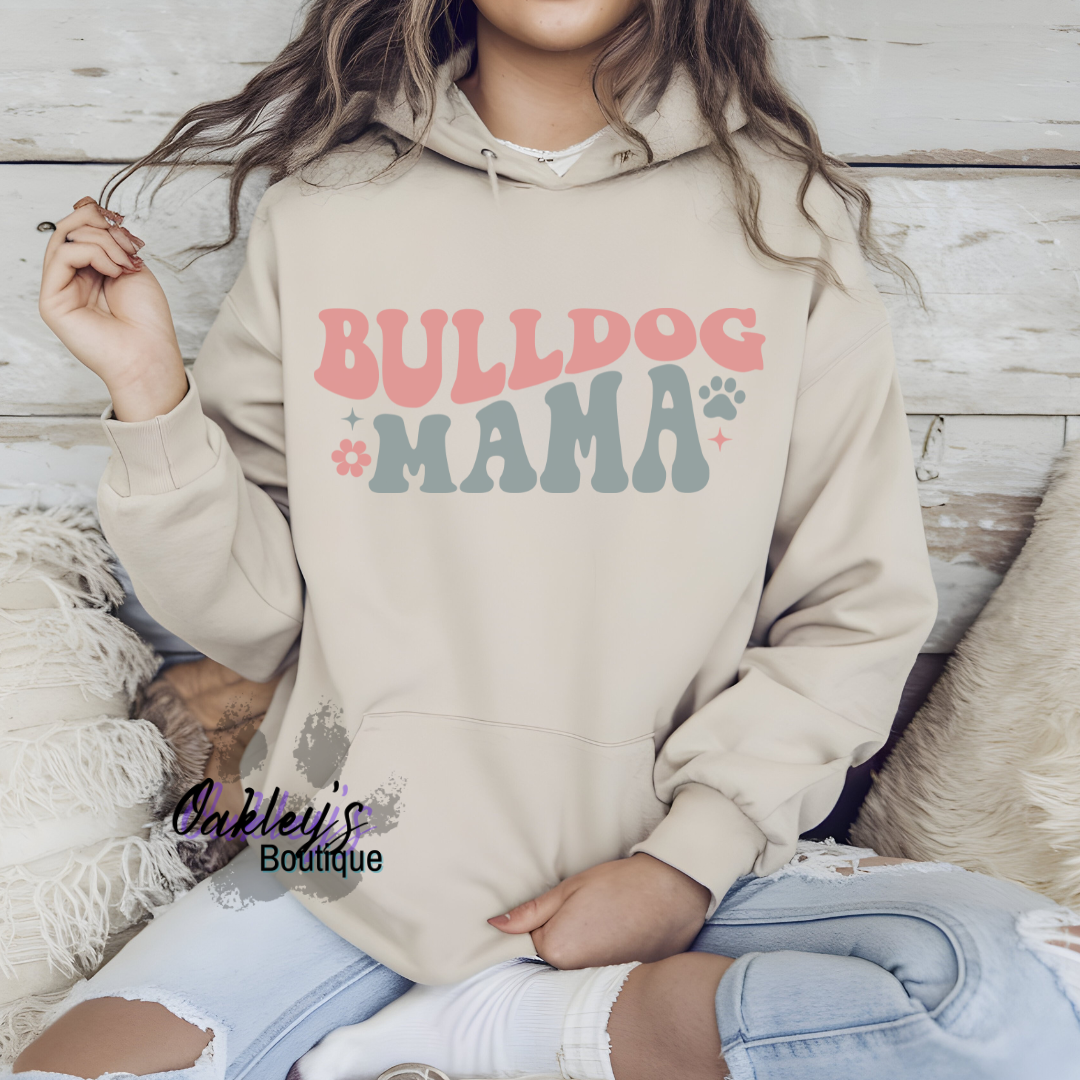 Bulldog Mama retro | hoodie (color design)