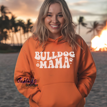 Bulldog Mama retro | hoodie (white design)