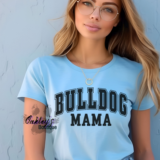 Bulldog Mama varsity | Tee (Black lettering)