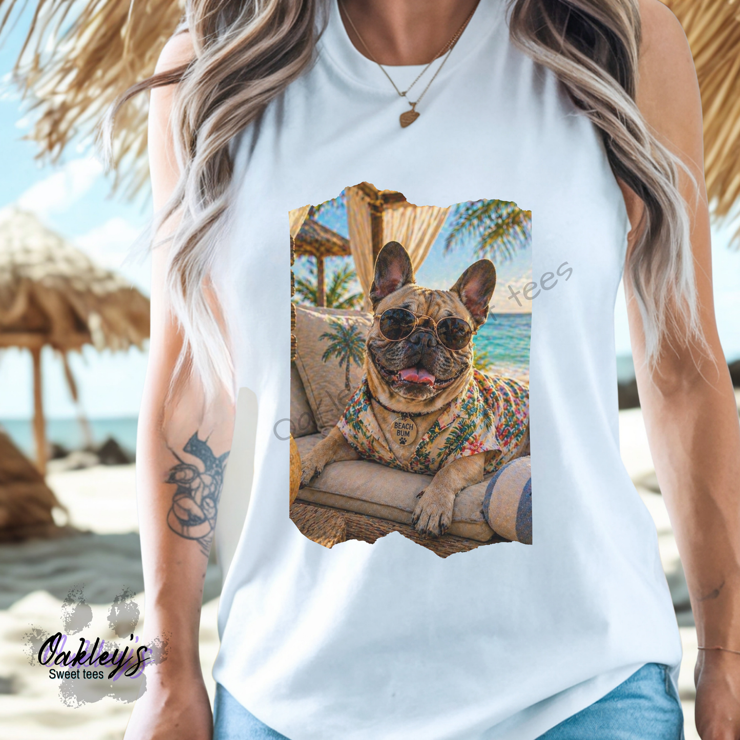 Cabana hangin' Frenchie | Tank top