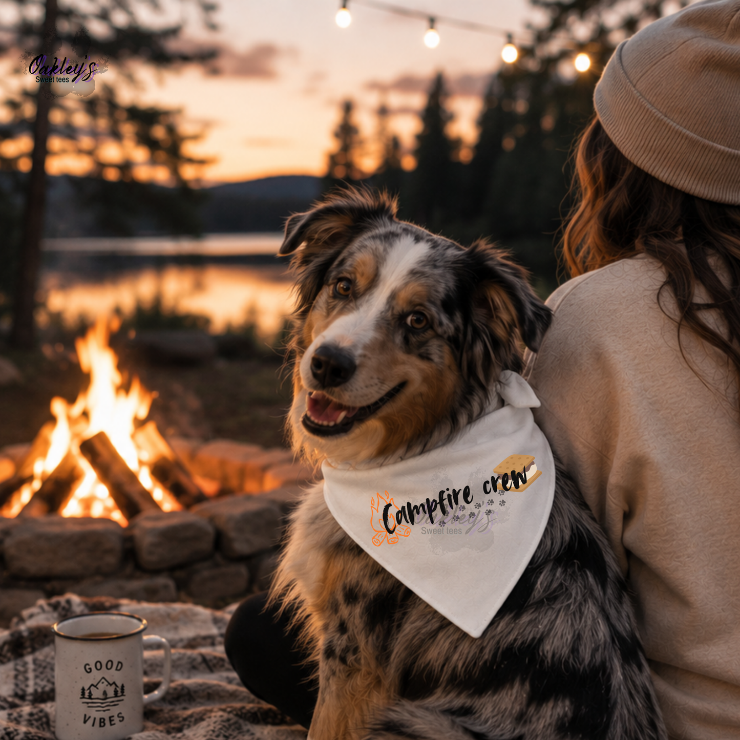 Campfire crew (smores) bandana | Summer pup collection