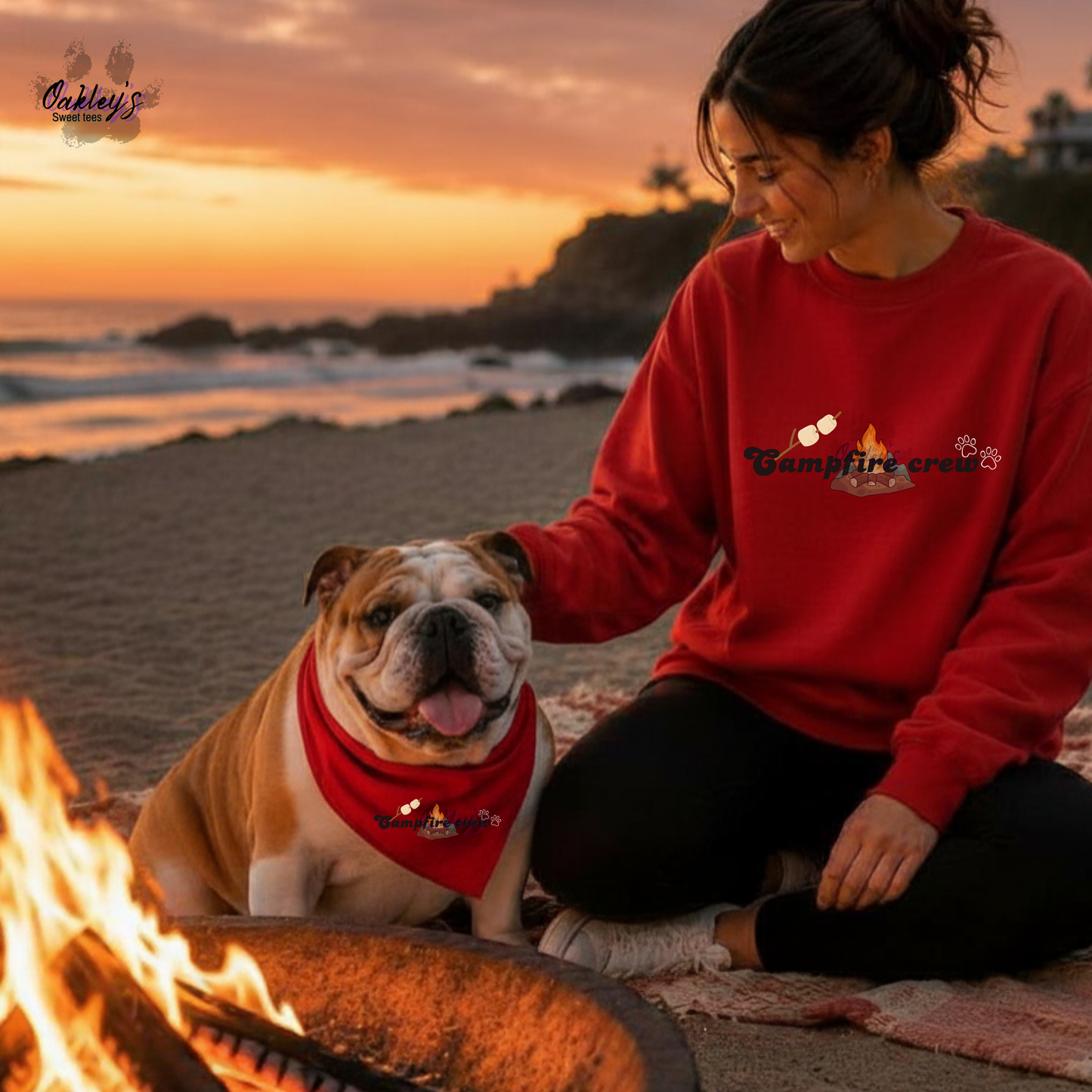 Campfire crew (marshmellow) bandana | Summer pup collection