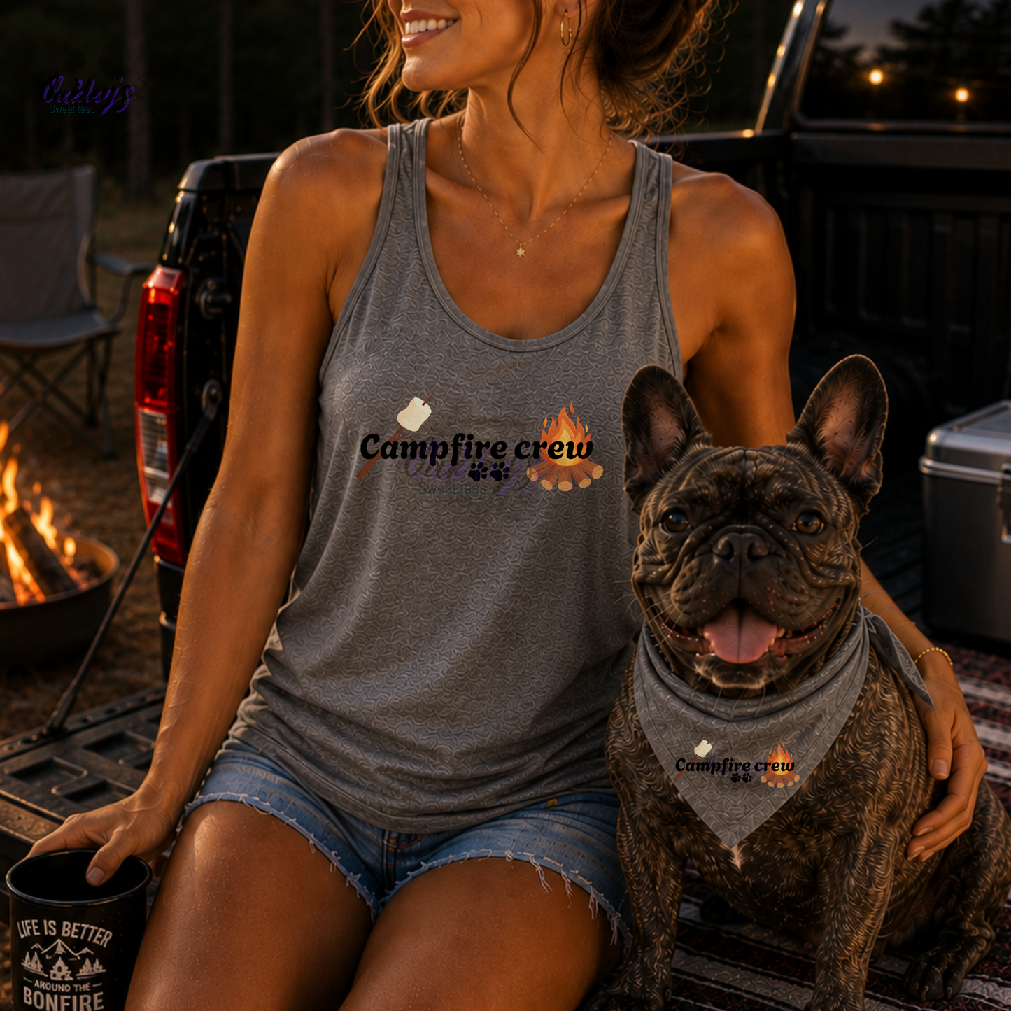 Campfire crew (roasting) bandana | Summer pup collection