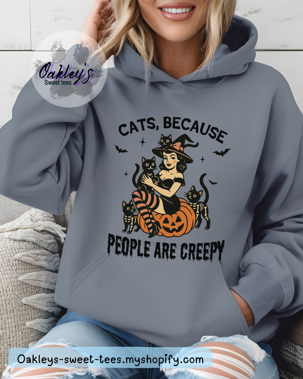 Cats, because people are creepy hoodie