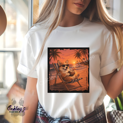 Corgi - Sunset doggos  | Tee