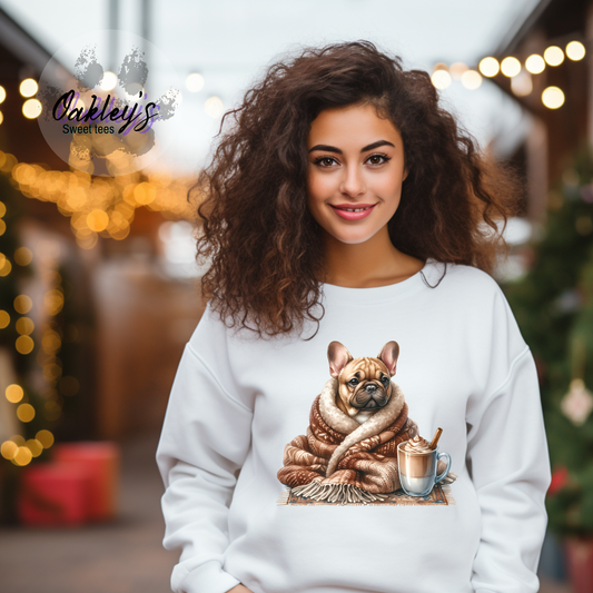 Frenchie all bundled up | Crew neck