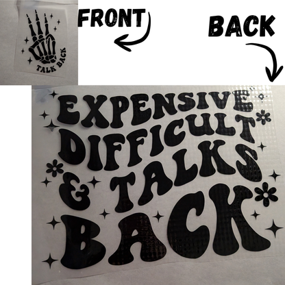 Difficult and talks back : Ready made print T-shirt