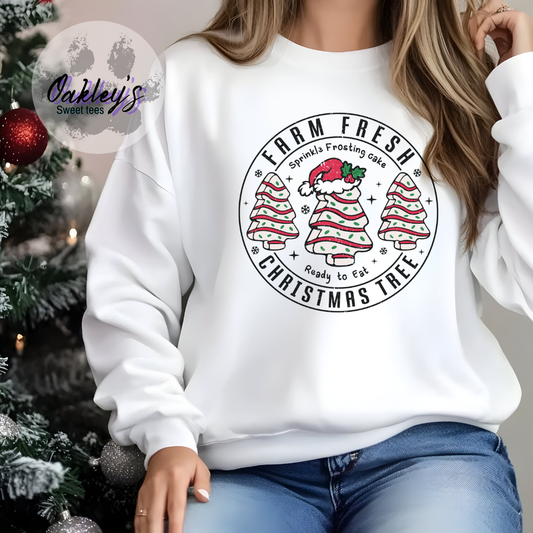 Farm Fresh trees (black design)  | Crew neck