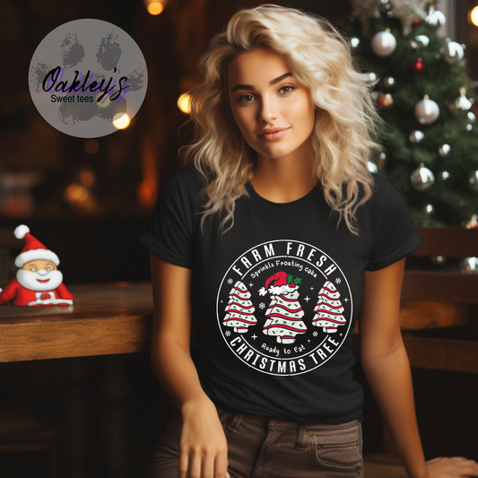 Farm fresh Christmas trees (white design) | Tee