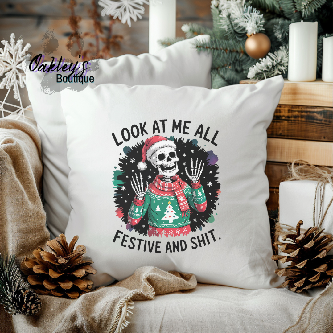 Holiday throw pillow cover (17.7x17.7)