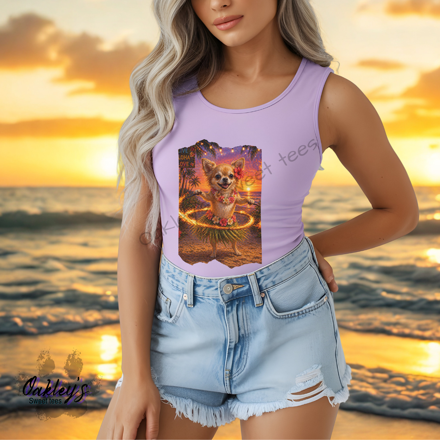 Fire dancing Chihuahua | Tank top