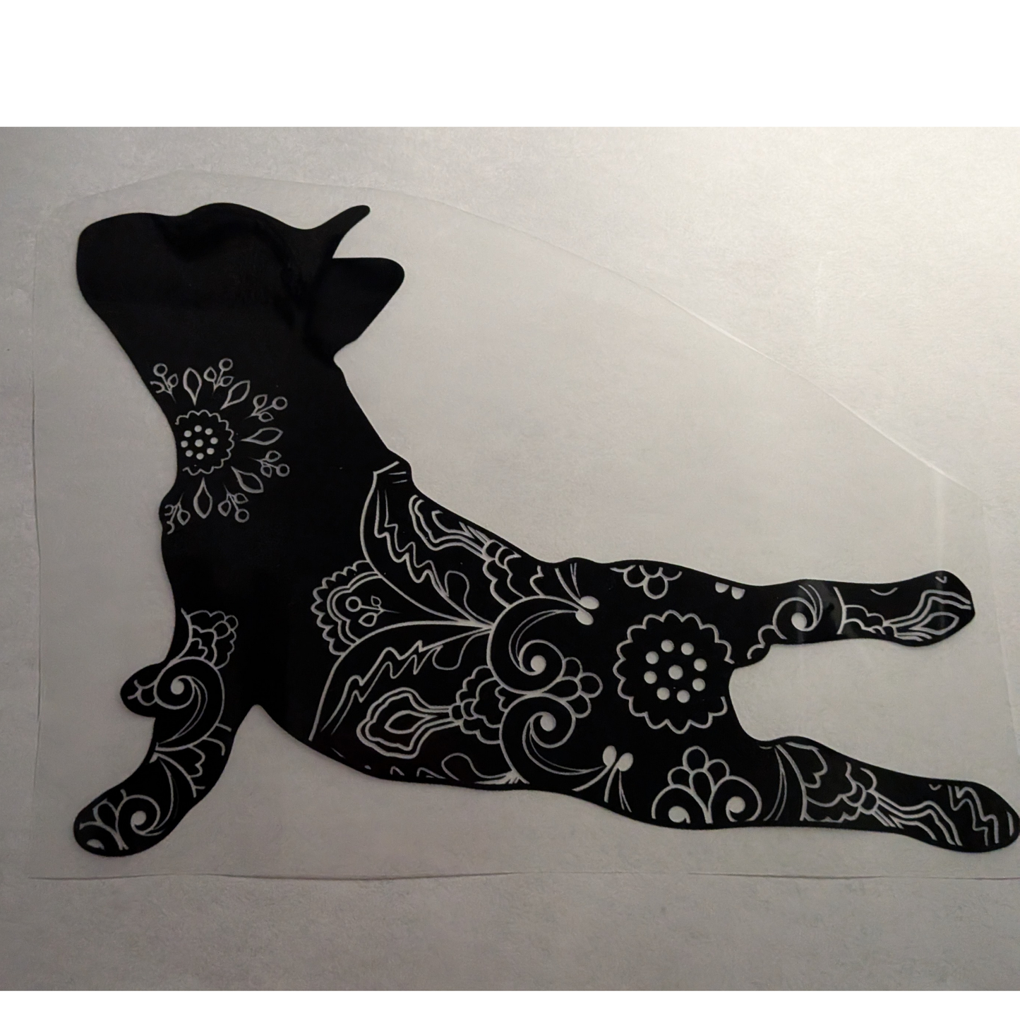 Floral Frenchie silhouette : Ready made print T-shirt