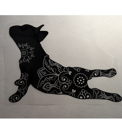 Floral Frenchie silhouette : Ready made print T-shirt