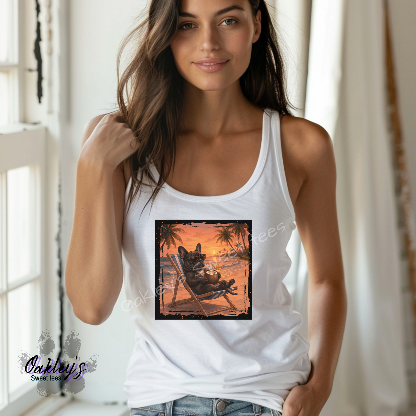 French Bulldog - Sunset doggos  | Tank top