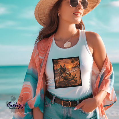 German Shepherd - Sunset doggos  | Tank top