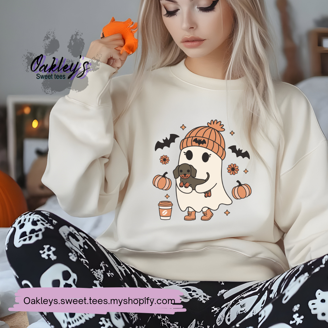 Ghostly Dachshunds | Crew neck