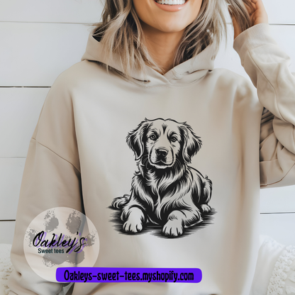 Golden line drawing | hoodie