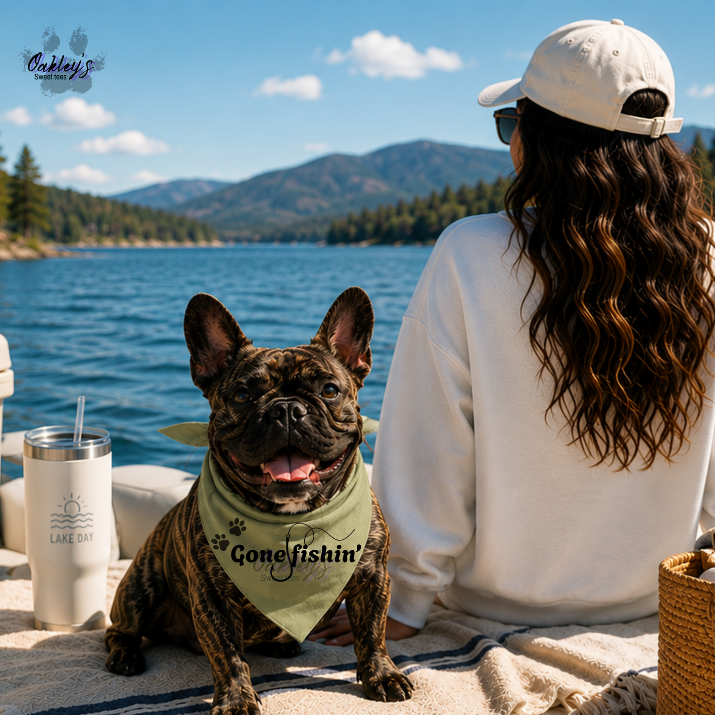 Gone fishin' (hook) bandana | Summer pup collection