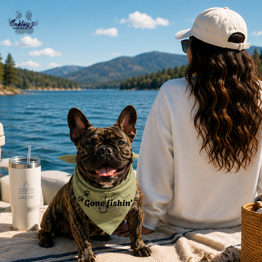 Gone fishin' (hook) bandana | Summer pup collection