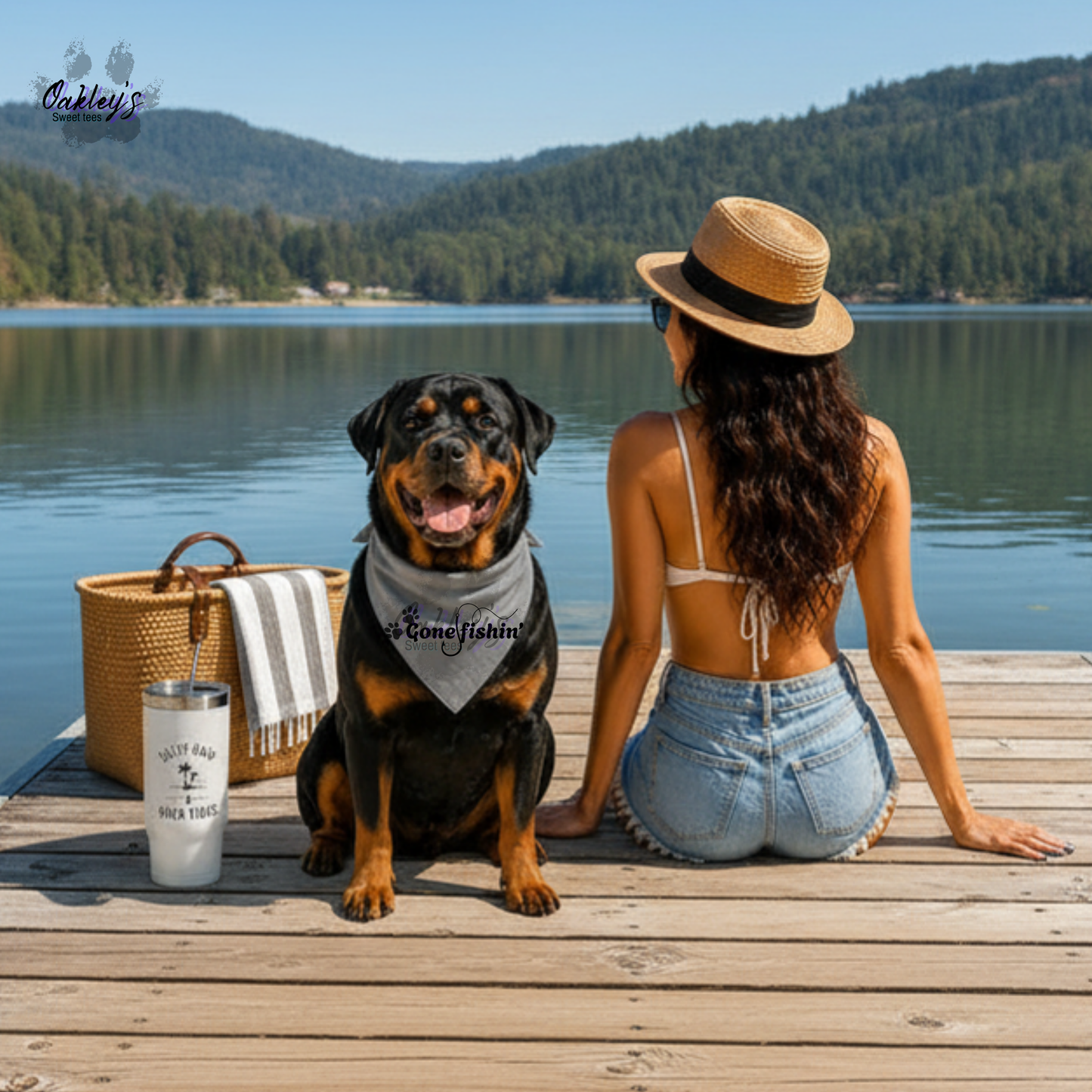 Gone fishin' (hook) bandana | Summer pup collection