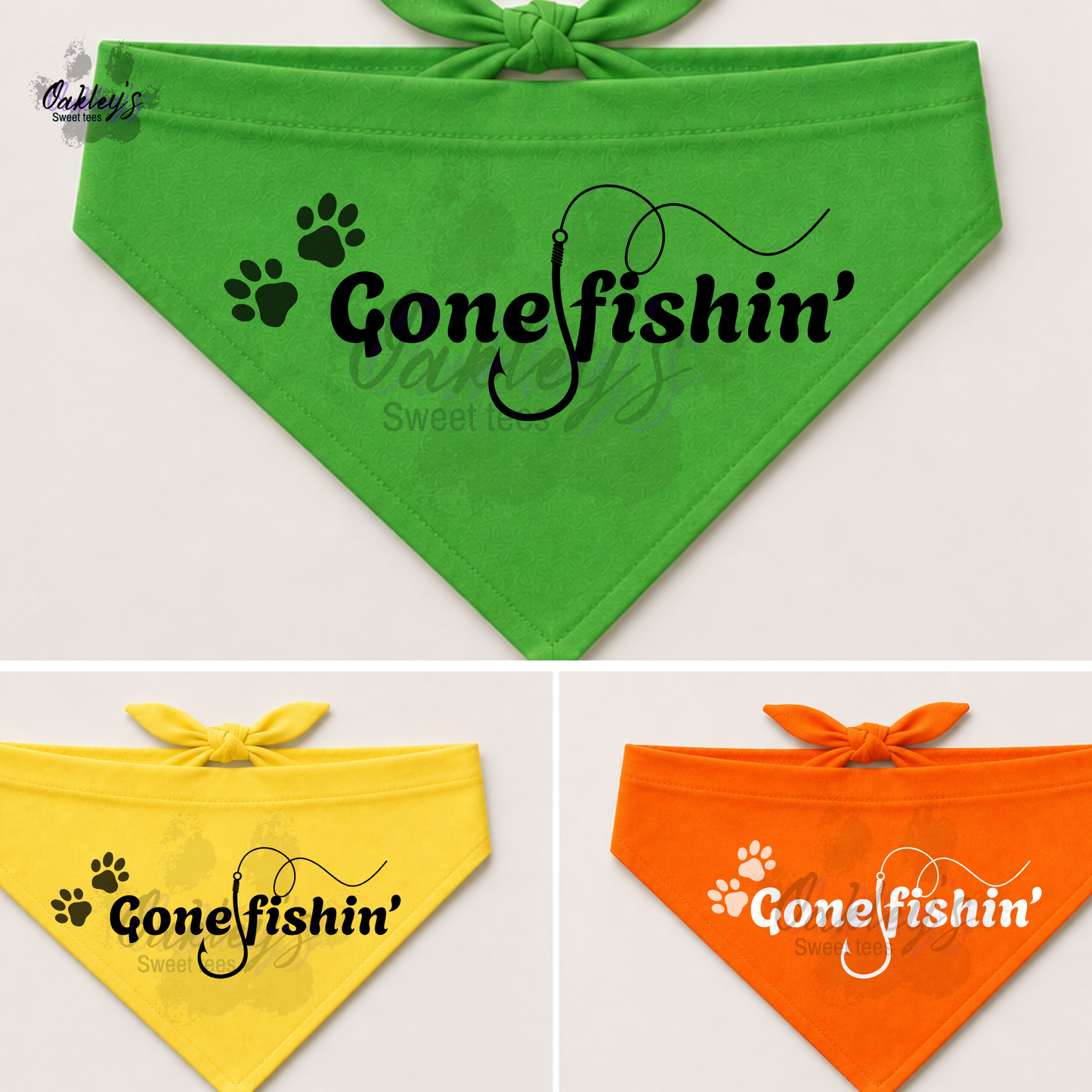 Gone fishin' (hook) bandana | Summer pup collection