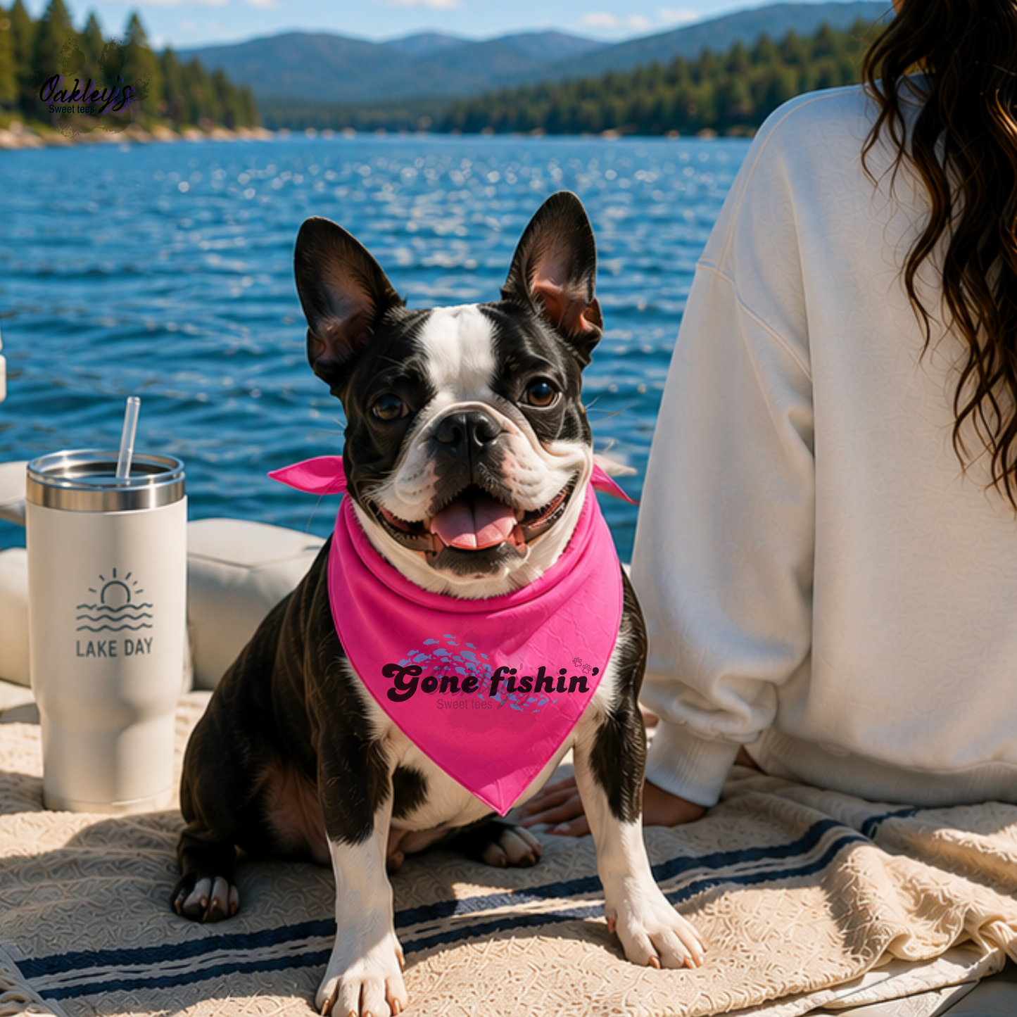 Gone fishin' (fishes) bandana | Summer pup collection