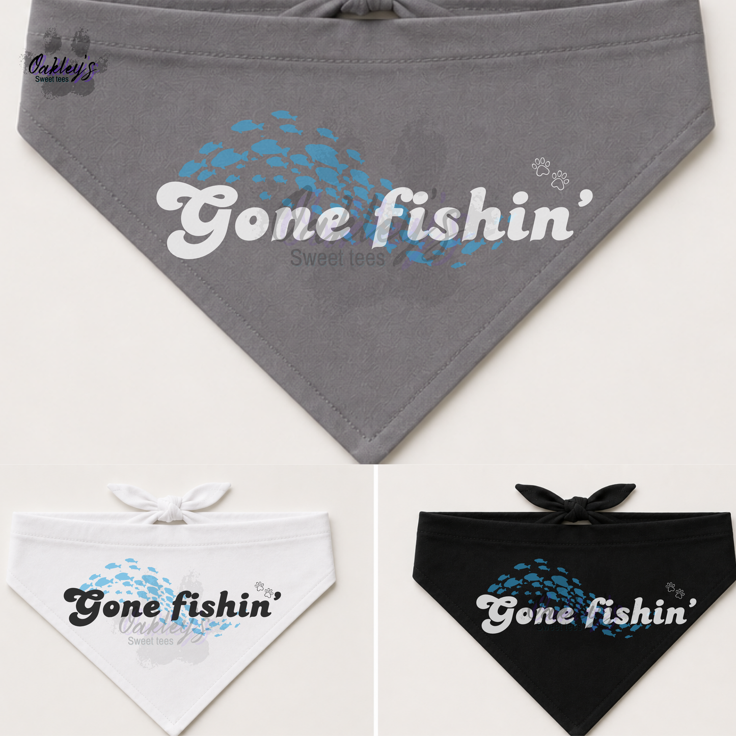 Gone fishin' (fishes) bandana | Summer pup collection