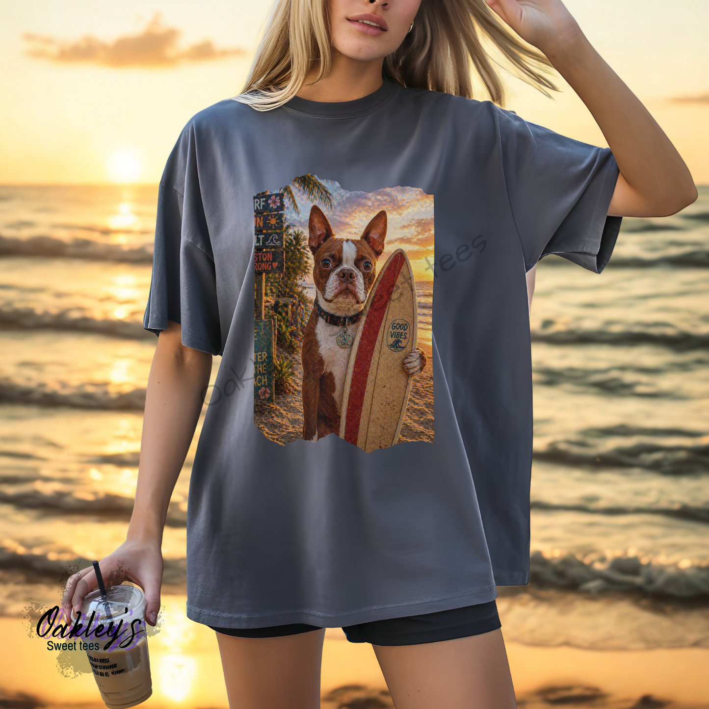 Good vibes Boston terrier  | Tee