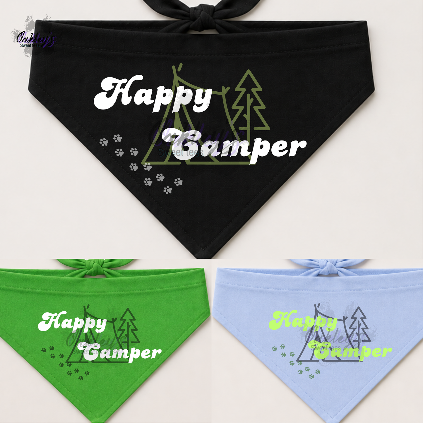 Happy Camper (tent) bandana | Summer pup collection