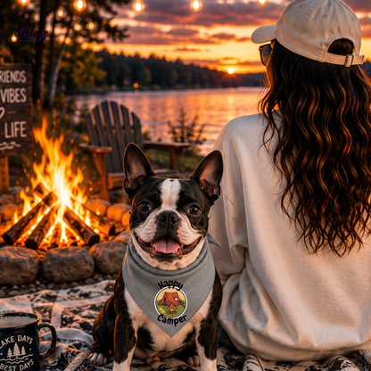 Happy Camper (retro) bandana | Summer pup collection