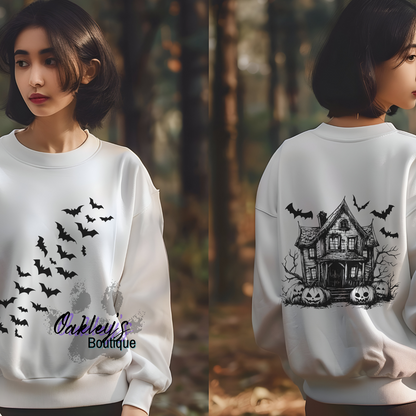 Haunted house crew neck