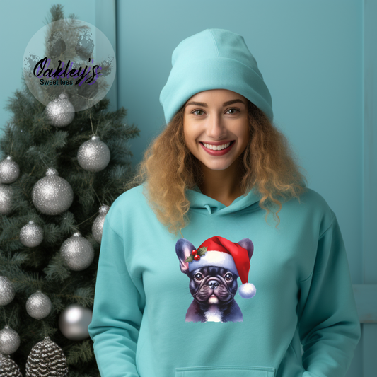 Black Frenchie with hat | hoodie