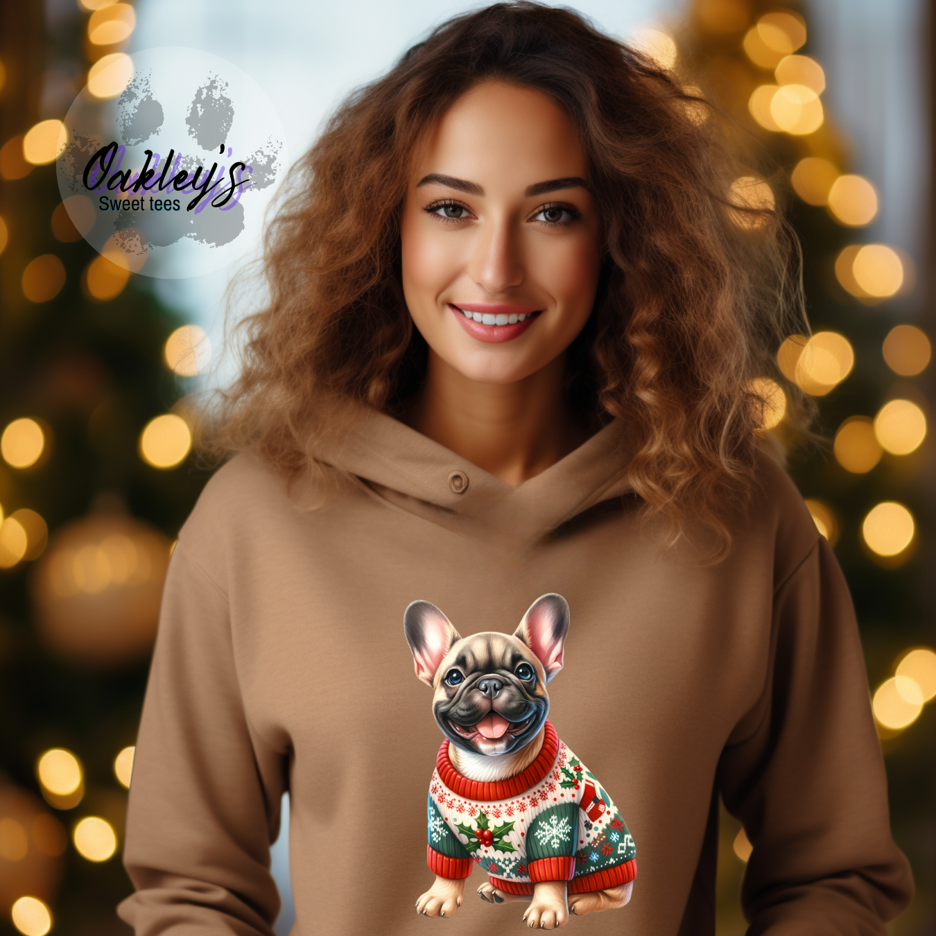 Fawn Frenchie in sweater | hoodie