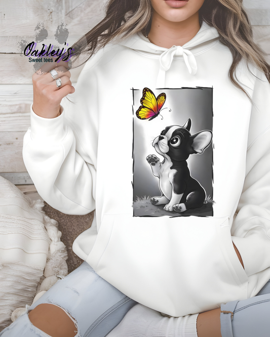 Frenchie with butterfly | hoodie