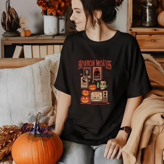 I freaking love horror movies t-shirt