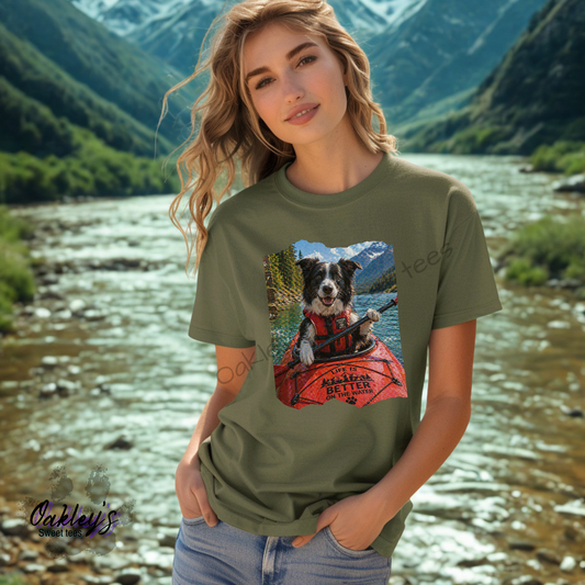 Kayaking Border collie  | Tee