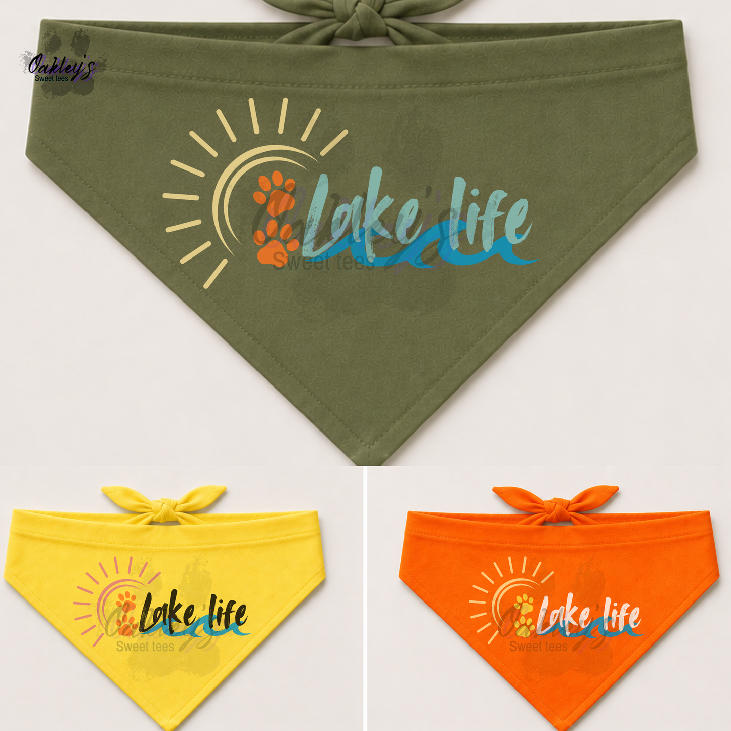 Lake Life (sunrise )bandana | Summer pup collection