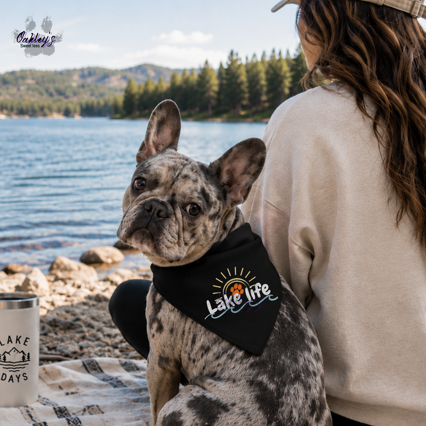 Lake Life (sunset) bandana | Summer pup collection