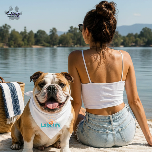 Lake Life (sunset) bandana | Summer pup collection