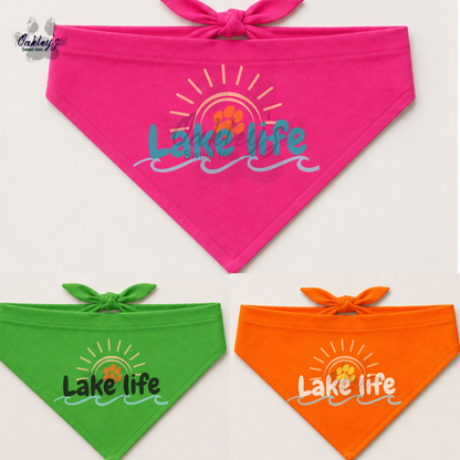 Lake Life (sunset) bandana | Summer pup collection